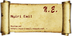 Nyiri Emil névjegykártya